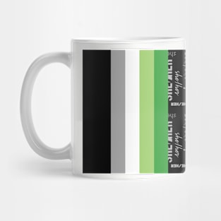 Aromantic, She/Her Pronouns - Identity Pride Mug